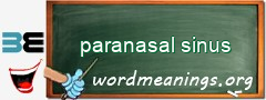 WordMeaning blackboard for paranasal sinus
